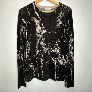 Equipment Gray Marbled Pullover Crew Neck Lightweight 100% Cashmere Sweater M